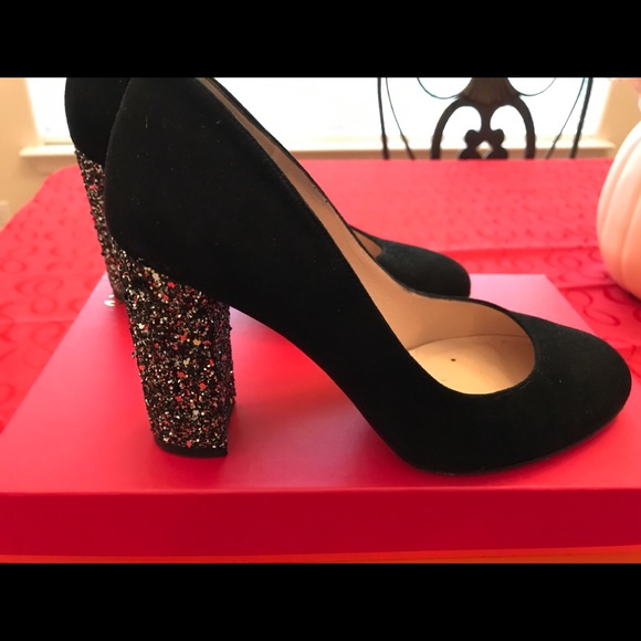 Kate Spade Black/Glitter Pumps - Picture 1 of 3